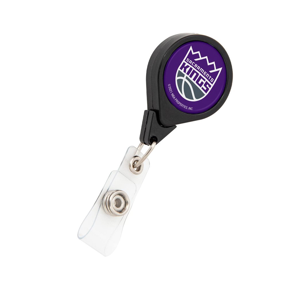 Desert Cactus Sacramento Kings Retractable Badge Holder NBA ID Reel with Ticket Clip for Lanyard, Work, School & Office Access (Design A)