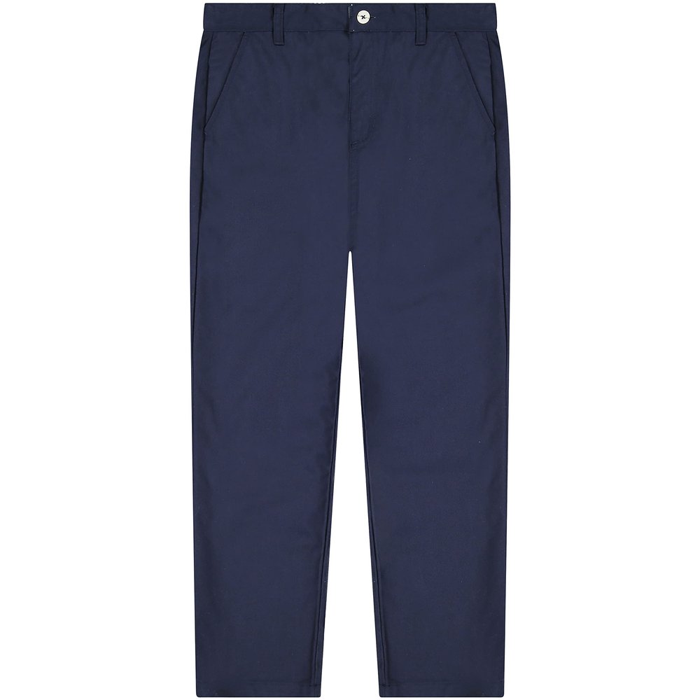 Buyless Fashion Boys Husky Straight Fit Cotton-Poly American Classic Long Pants - 21S21-NVY-4 Navy