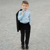 Buyless Fashion Boys Husky Straight Fit Cotton-Poly American Classic Long Pants - 21S21-NVY-4 Navy view 2