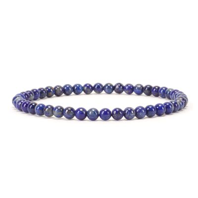 Cherry Tree Collection - Small, Medium, Large Sizes - Gemstone Beaded Bracelets For Women and Men - 4mm Round Beads (Lapis, Large)