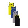 Buyless Fashion Boys Scoop Neck Tagless Undershirts Soft Cotton Tank Top (4 Pack) 2-3 view 2