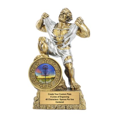 Decade Awards Personalized Large Monster Disc Golf Trophy - Engraved Frisbee Award - Beast Mode Disc Golf Tournament Prize - Customize Now (DISC-9.5 Inch)