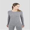 Terramar Women's 2.0 Cloud Nine Midweight Performance Baselayer Scoop Shirt, Dark Grey Melange, Large view 2