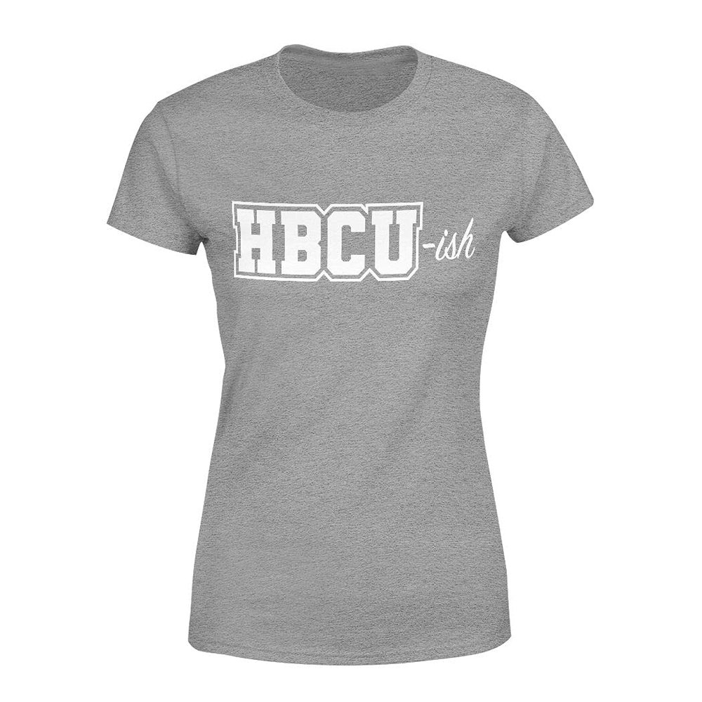 Veracco HBCU - Ish | Graduate College Grad Apparel Tees Cool Humor Graphic Saying Sarcasm| Women T-Shirt Sport Grey