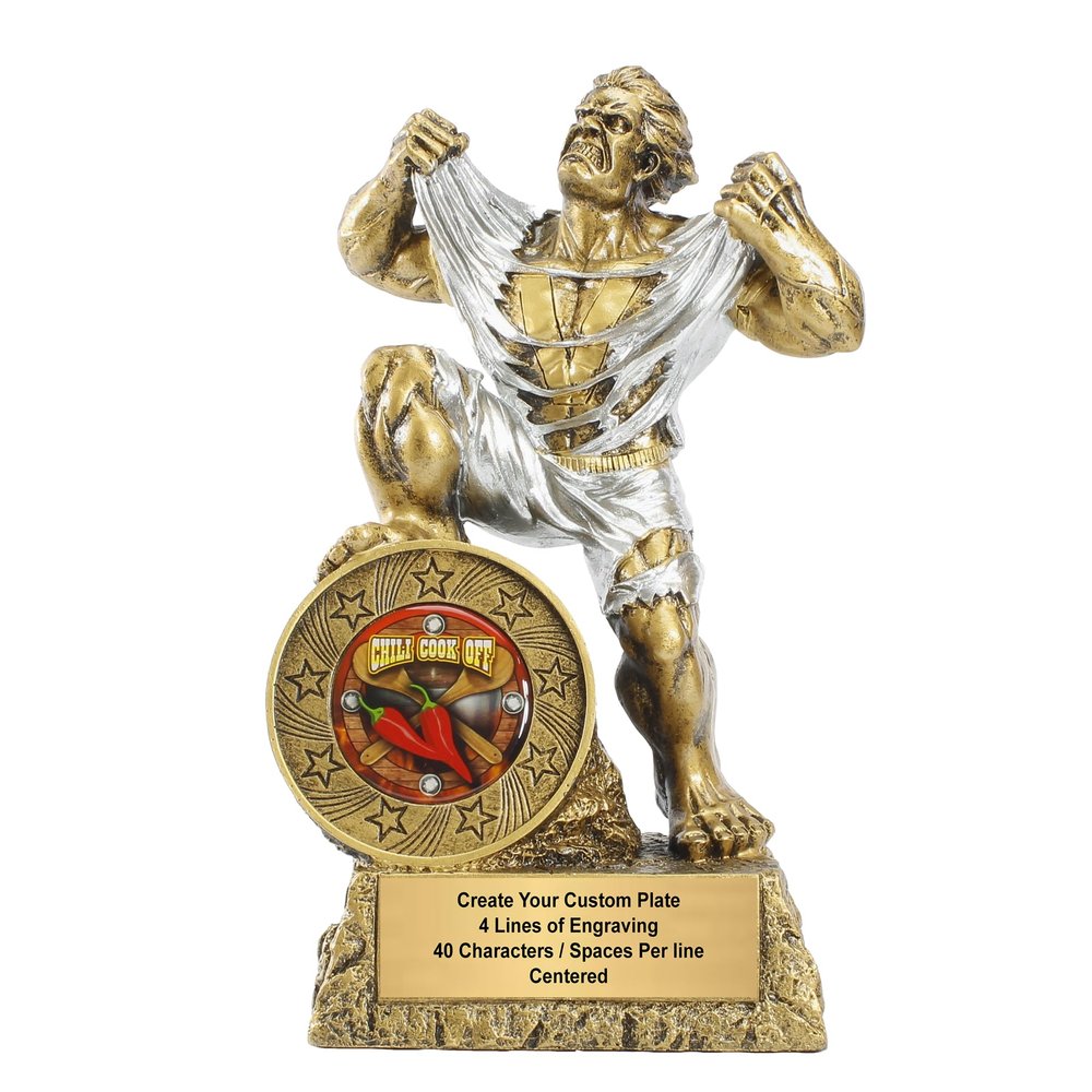 Decade Awards Personalized Large Monster Chili Trophy - Engraved Chili Cook-Off Award - Top Beast Mode Chili Challenge Prize - Customize Now (Chili-9.5 Inch)