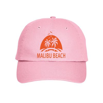 Press Fans - Malibu Beach Surf Beach Hat Baseball Cap Distressed Classic Polo Style Adjustable, n63 Light Pink