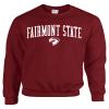 Fairmont State University Fighting Falcons Adult Jumbo Arch Unisex Crewneck Sweatshirt Maroon view 1