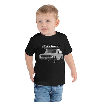 1972 Chevy Blazer K5 Vintage American Truck SUV Graphic T-Shirt | Vintage Car Enthusiast Gift | Toddler Black