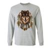 Wolf Spirit Long Sleeve T-Shirt Native American Dreamcatcher Indigenous Grey Small view 4