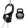 Nite Ize CamJam XT Aluminum Rope Tightener - Versatile Tie Down Cam Mechanism with Carabiner Clip - Secure Hiking Gear Essential - Rope Tie Down Accessory - Black/White view 4
