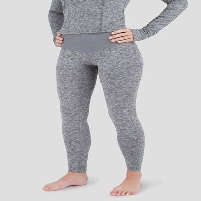 Terramar Women's Standard Cloud Nine 4-Way Stretch Brushed Tight, Dark Grey Melange, Medium