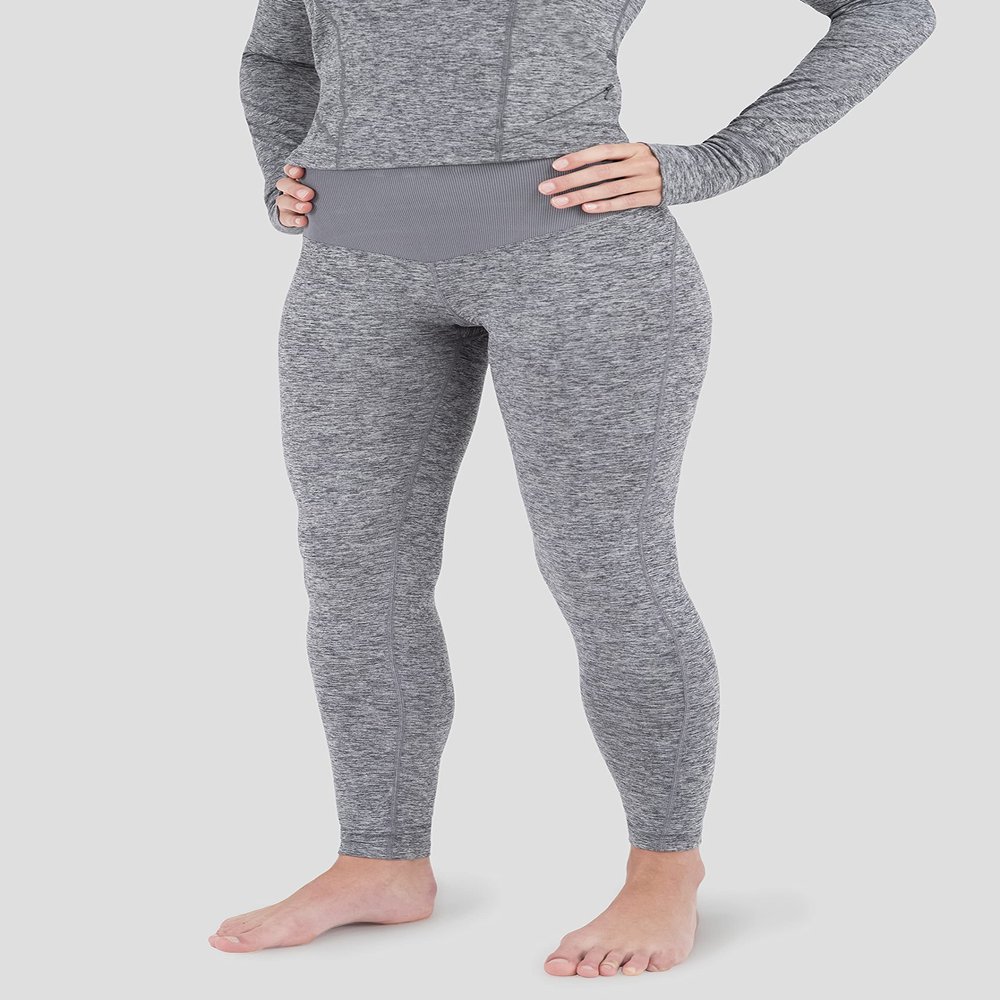 Terramar Women's Standard Cloud Nine 4-Way Stretch Brushed Tight, Dark Grey Melange, Medium