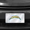 Rico Industries NFL Los Angeles Chargers Laser Inlaid Metal License Plate Tag, Silver view 2
