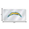 Rico Industries NFL Los Angeles Chargers Laser Inlaid Metal License Plate Tag, Silver view 3