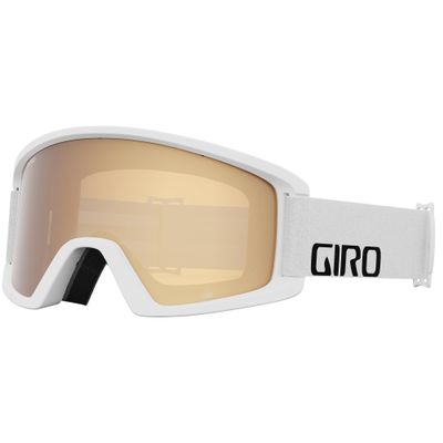 Giro Adult and Youth Semi Ski and Snowboard Goggles - White Wordmark Strap with Amber Gold/Yellow Lenses