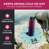 FineDine Water Bottle - Stainless Steel Insulated Water Bottle with Straw Lid, Flip Lid & Wide-Mouth Cap - Keeps Hot and Cold - 40 Oz / 1.18L - Dreamy Purple view 3