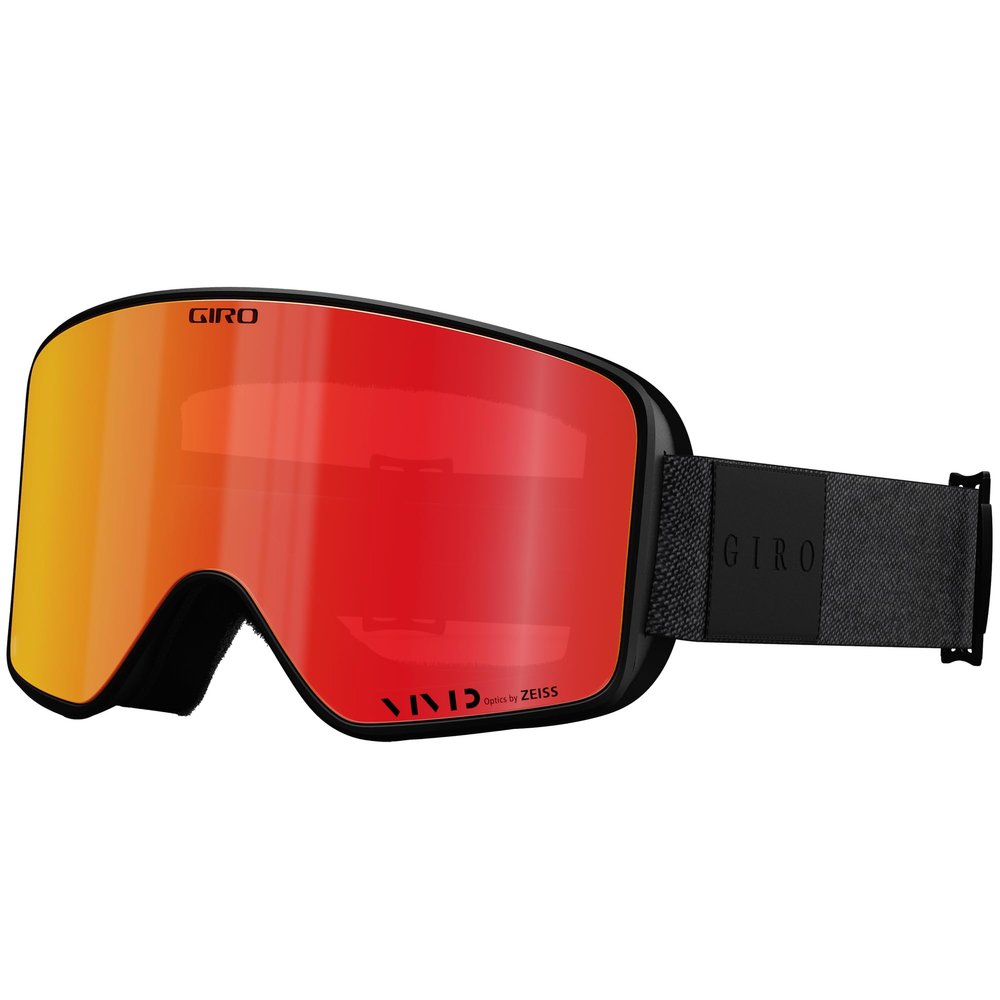 Giro Method Ski Goggles - Snowboard Goggles for Men & Women - Black Mono Strap with Vivid Ember/Vivid Infrared Lenses