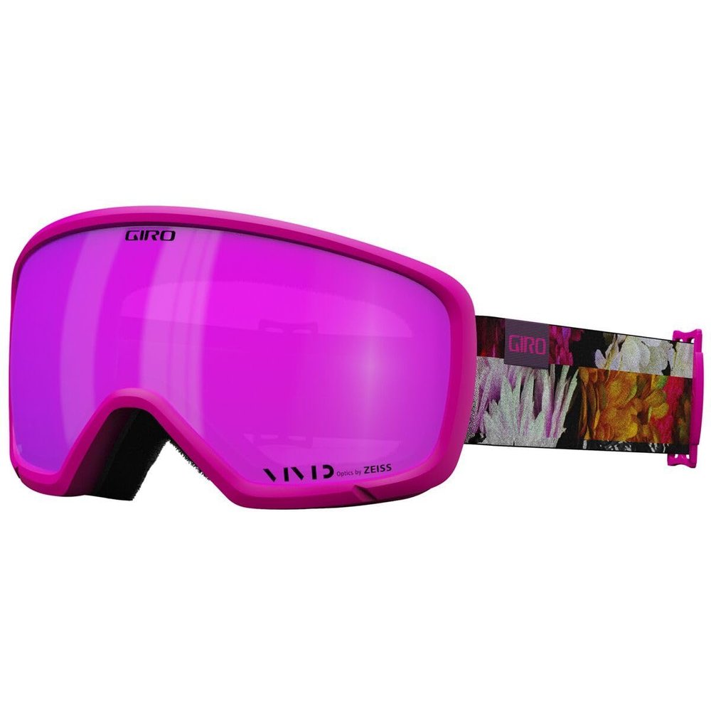Giro Women's and Youth Millie Ski and Snowboard Goggles - Flower Data Mosh Strap with Vivid Pink Lens