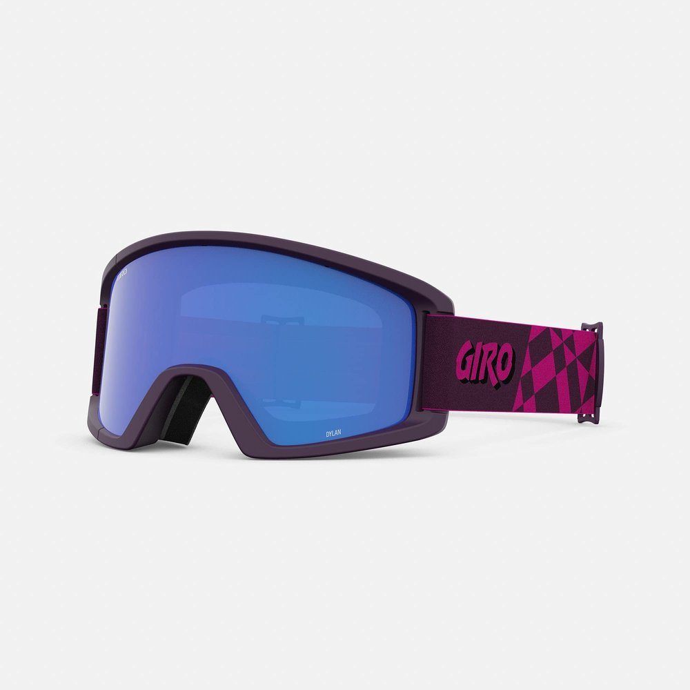 Giro Dylan Ski Goggles - Snowboard Goggles for Women & Youth - Pink Cover Up Strap with Grey Cobalt/Yellow Lenses
