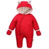 DINGDONG'S CLOSET Baby Boy Girl Winter Hooded Puffer Jacket Snowsuit with Gloves(Red,3-6M) view 1