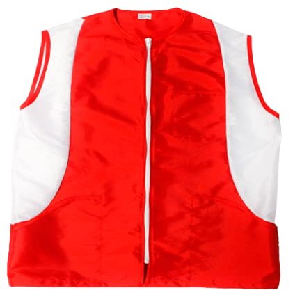 Barber Jacket for men, Barber Vest, Barber Shirt, Barber Uniform, Barber apparel (XX-LARGE, RED/WHITE)