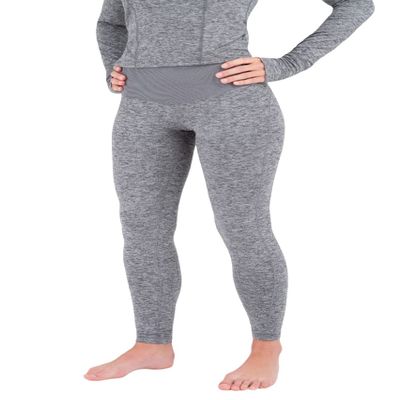 Terramar Women's Standard Cloud Nine 4-Way Stretch Brushed Tight, Dark Grey Melange, Large
