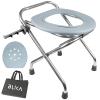 BLIKA Portable Toilet for Camping, 400LBS Stainless Steel Foldable Camp Travel Toilet for Adults, 16-Inch for Truckers, Camping, RV Travel, Road Trips, Outdoor Use view 1