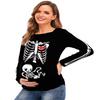 Women's Halloween Maternity Skeleton Outfits Tops Long Sleeve Pregnancy Shirt Skeleton Baby XL view 3