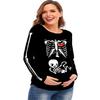 Women's Halloween Maternity Skeleton Outfits Tops Long Sleeve Pregnancy Shirt Skeleton Baby XL view 4