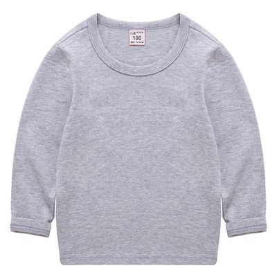 EISHOW Unisex Kids Toddler Cotton T-Shirts Basic Tees Baby Crew Long Sleeve T-Shirts Tops Blouse Solid Pullover Sweatshirt (Light Gray,7-8Y,7 Years,8 Years)