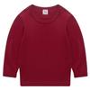 EISHOW Unisex Kids Toddler Cotton T-Shirts Basic Tees Baby Crew Long Sleeve T-Shirts Tops Blouse Solid Pullover Sweatshirt (Dark Red,3-4Y,3 Years,4 Years) view 1