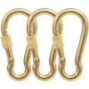 PROND Locking Carabiners, Heavy Duty Carabiner, 316 Stainless Steel Screw Lock Carabiner Hooks (Gold - 3PCS) view 1