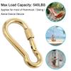 PROND Locking Carabiners, Heavy Duty Carabiner, 316 Stainless Steel Screw Lock Carabiner Hooks (Gold - 3PCS) view 4