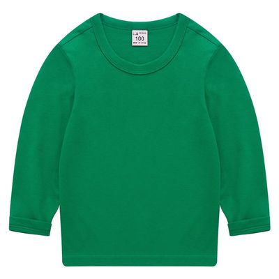 EISHOW Unisex Kids Toddler Cotton T-Shirts Basic Tees Baby Crew Long Sleeve T-Shirts Tops Blouse Solid Pullover Sweatshirt (Green,6-7Y,6 Years,7 Years)