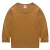 EISHOW Unisex Kids Toddler Cotton T-Shirts Basic Tees Baby Crew Long Sleeve T-Shirts Tops Blouse Solid Pullover Sweatshirt (Khaki,8 Years,8 Years) view 1