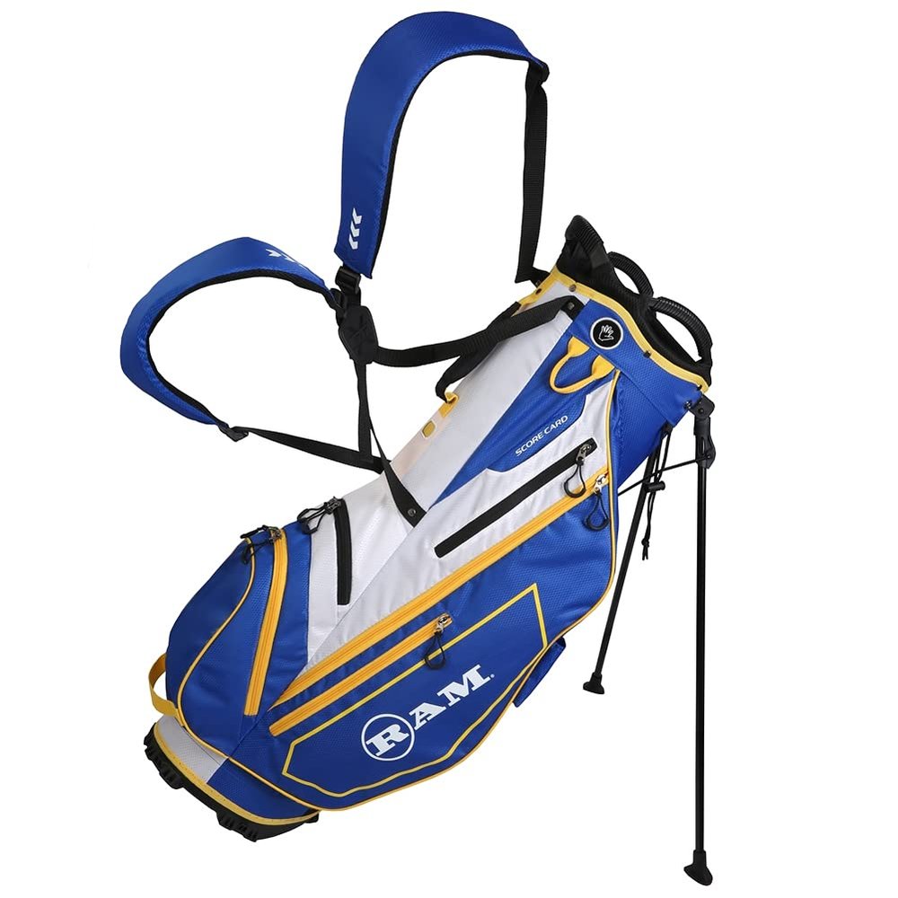 Ram Golf FX Lightweight Golf Stand Carry Bag, Blue/White