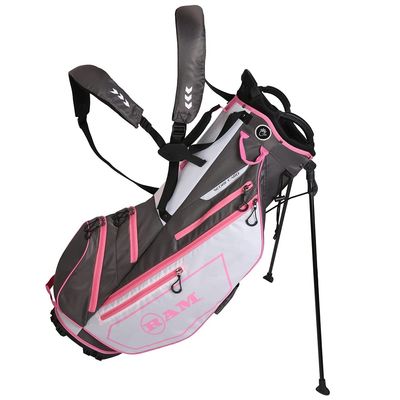 Ram Golf Ladies FX Lightweight Golf Stand Carry Bag, Grey/White/Pink