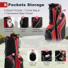 GRAFFY Golf Stand Bags, Golf Carry Bag w/ 6 Way Dividers, 8 Pockets, Rain Hood, Umbrella Holder & Glove Sticker, Lightweight Golf Club Bags for Men, Women (Red) view 2