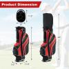 GRAFFY Golf Stand Bags, Golf Carry Bag w/ 6 Way Dividers, 8 Pockets, Rain Hood, Umbrella Holder & Glove Sticker, Lightweight Golf Club Bags for Men, Women (Red) view 3