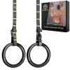 Gymnastic Rings with Adjustable Straps, Gymnastics Rings for Men with Anti-slip Tape, All-in-One Suspension Trainer Straps, Strong Buckle Pull Up Rings with Straps for Gym, Exercise, Workout, Crossfit view 1