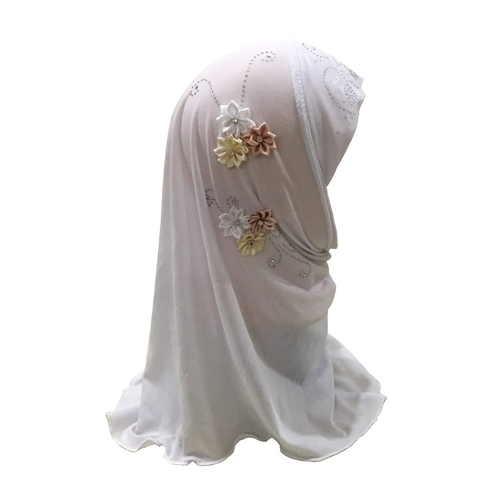 Starsouce Girls Hijab Head Wrap Muslim Turban Islamic Scraf One Piece Shawls with Flowers