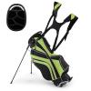 GRAFFY Golf Stand Bags, Golf Carry Bag w/ 6 Way Dividers, 8 Pockets, Rain Hood, Umbrella Holder & Glove Sticker, Lightweight Golf Club Bags for Men, Women (Green) view 1