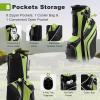 GRAFFY Golf Stand Bags, Golf Carry Bag w/ 6 Way Dividers, 8 Pockets, Rain Hood, Umbrella Holder & Glove Sticker, Lightweight Golf Club Bags for Men, Women (Green) view 4