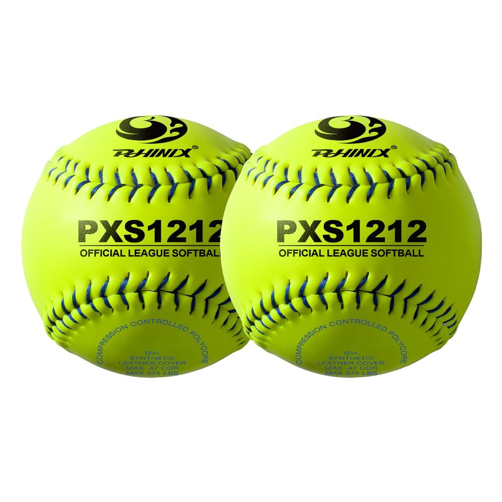 PHINIX Practice Softball Official Size and Weight Professional Quality (PXS1212-2Pack)
