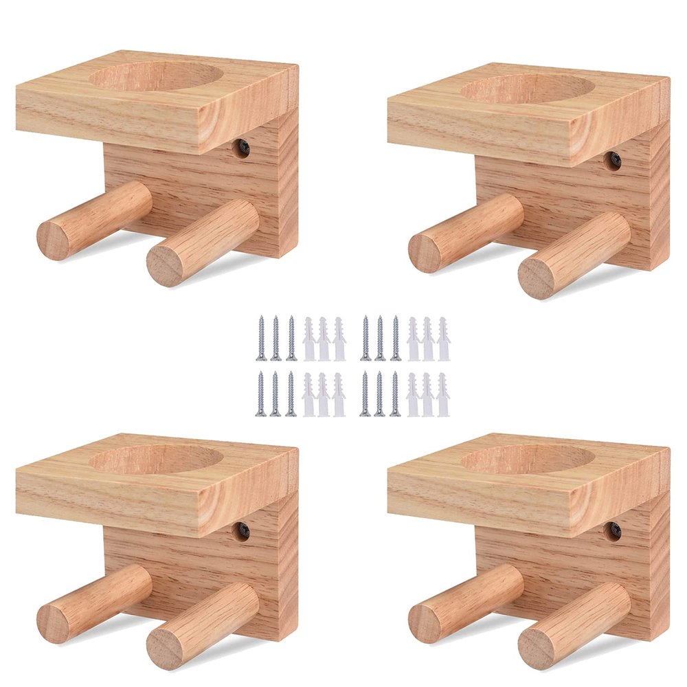 JOINSI 4 Pack Baseball Bat Holder Wall Mount Display Stand Hanger, Softball Storage Rack