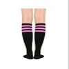 Soccer Socks Women Knee High - with with Three Pink Stripes, Long Thin Tube Sports Tall Socks view 3