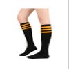 Century Star Knee High Socks for Women - Triple Stripe Tube Socks, Thigh High Tights, 1 Pack, Black & Orange, One Size view 1