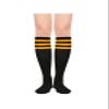 Century Star Knee High Socks for Women - Triple Stripe Tube Socks, Thigh High Tights, 1 Pack, Black & Orange, One Size view 2