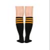 Century Star Knee High Socks for Women - Triple Stripe Tube Socks, Thigh High Tights, 1 Pack, Black & Orange, One Size view 3