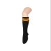 Century Star Knee High Socks for Women - Triple Stripe Tube Socks, Thigh High Tights, 1 Pack, Black & Orange, One Size view 4